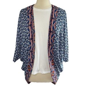 RED CAMEL Bohemian Beachy Oversized Cover Up Kimono, Small
